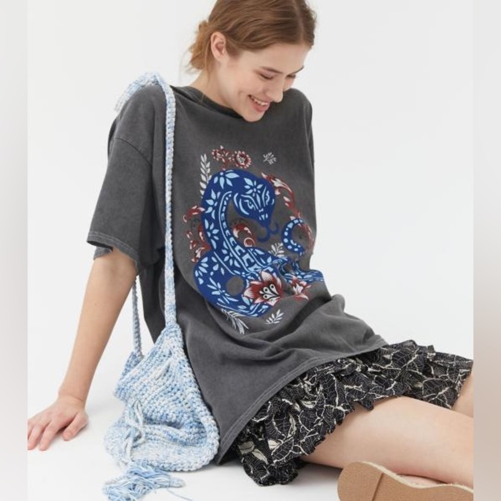 Urban Outfitters Women's Snake Washed T-Shirt